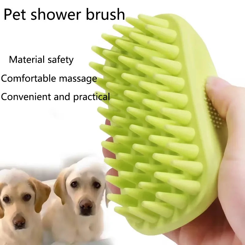 Pet Bath Brush Rubber Hair Removal & Grooming Massage Tool