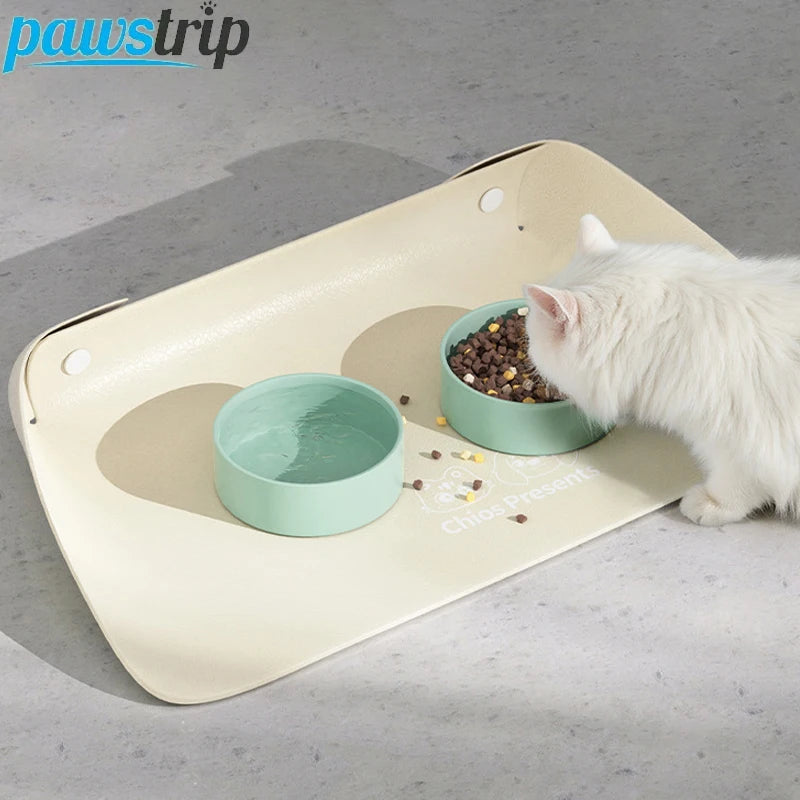Half-Surround Pet Feeding Mat  Non-Slip Bowl Pad for Cats & Dogs