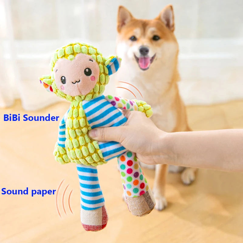 Interactive Plush Pet Toy  Bite-Resistant Chew & Squeaky Toy