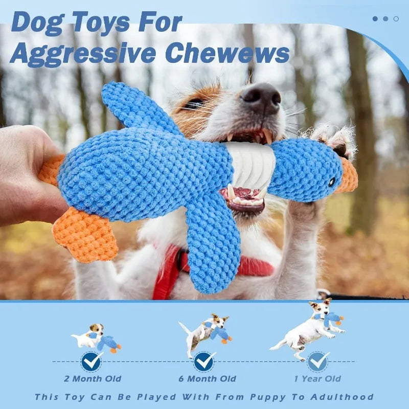 Indestructible Plush Pet Toy Chew & Squeak Toy for Dogs & Cats