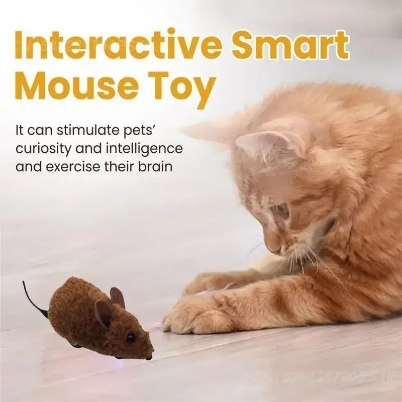 Interactive Mouse Cat Toy Realistic Sound Plush Pet Toy