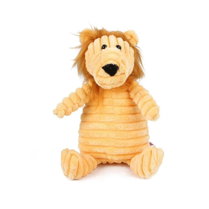 Plush Dog Toy Bite-Resistant Squeaky Corduroy Pet