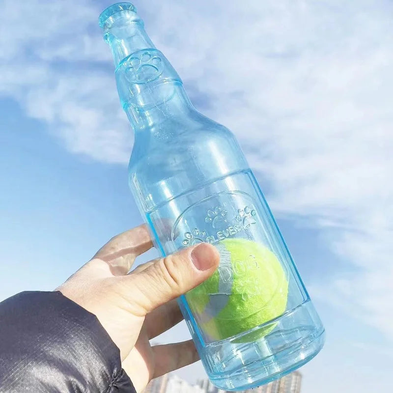 TPR Dog Chew Toy Bite-Resistant Beer Bottle & Tennis Ball