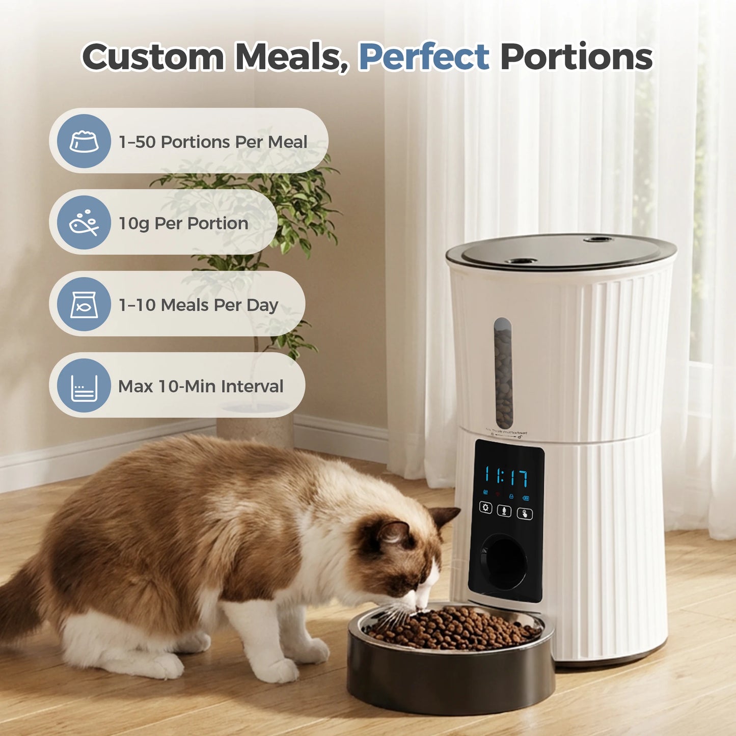 4L WiFi Smart Pet Feeder App Controlled Automatic Feeder