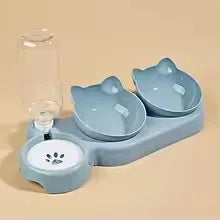 3-in-1 Pet Bowl | Tilt Diet Feeder with Gravity Water Bottle