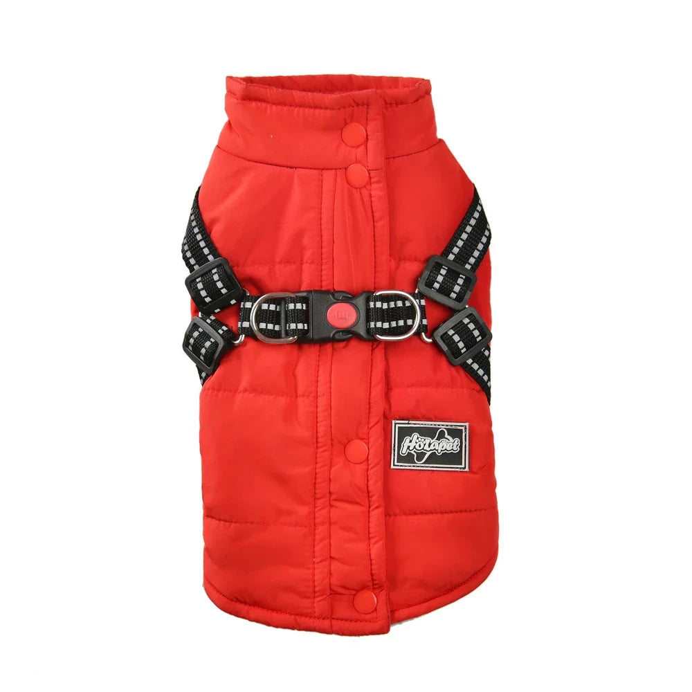 Warm Dog Jacket with Harness Winter Coat for Small Dogs