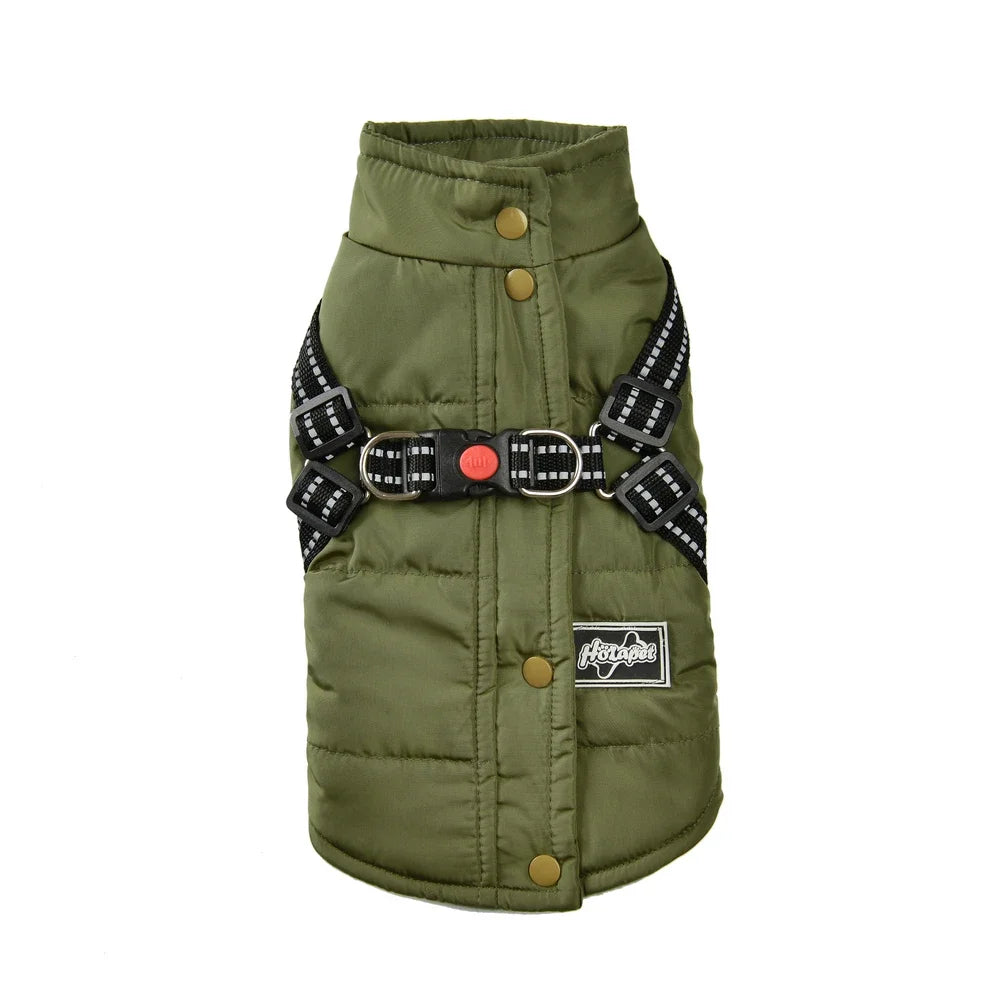 Warm Dog Jacket with Harness Winter Coat for Small Dogs