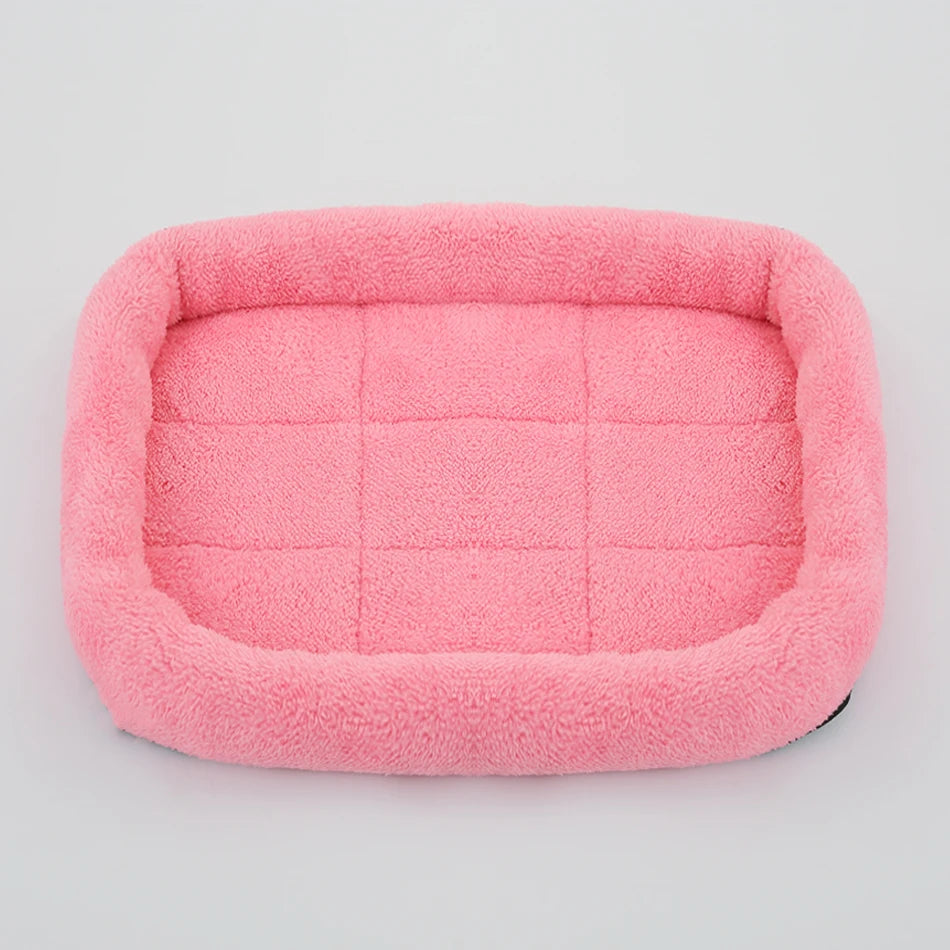 Soft Plush Pet Bed Square Dog & Cat Bed for Small, Medium & Large Pets