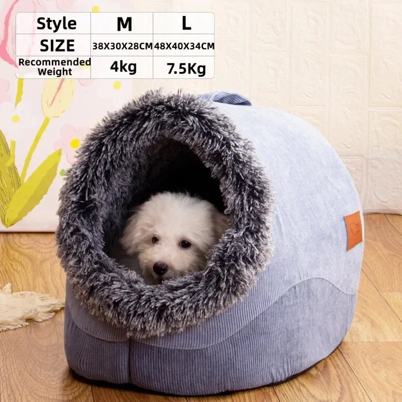 Portable Plush Pet House Cozy Bed for Small Dogs & Cats