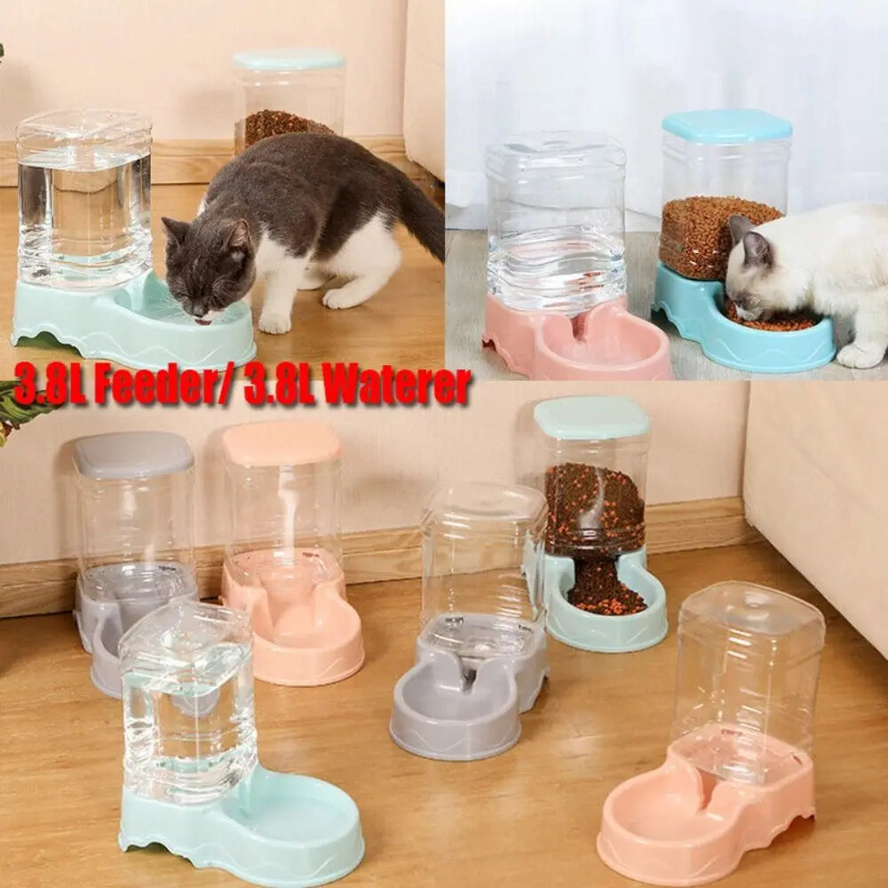 3.8L Automatic Pet Feeder & Water Fountain for Cats & Dogs