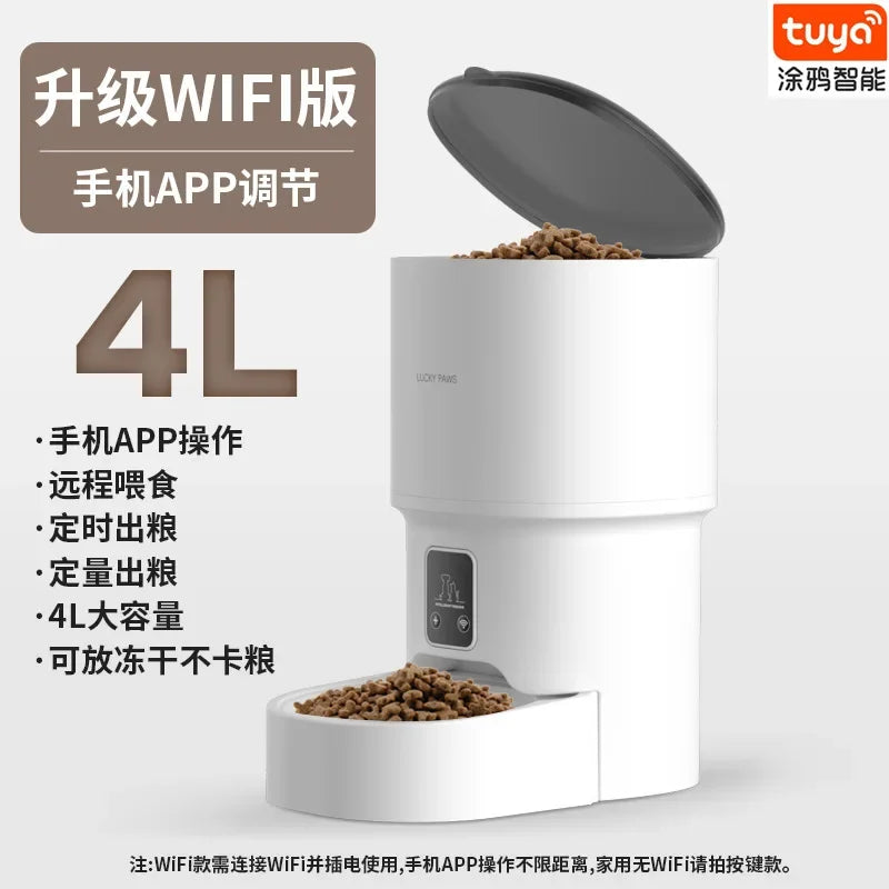 4L Smart Automatic Cat Feeder  Timer & Remote Control