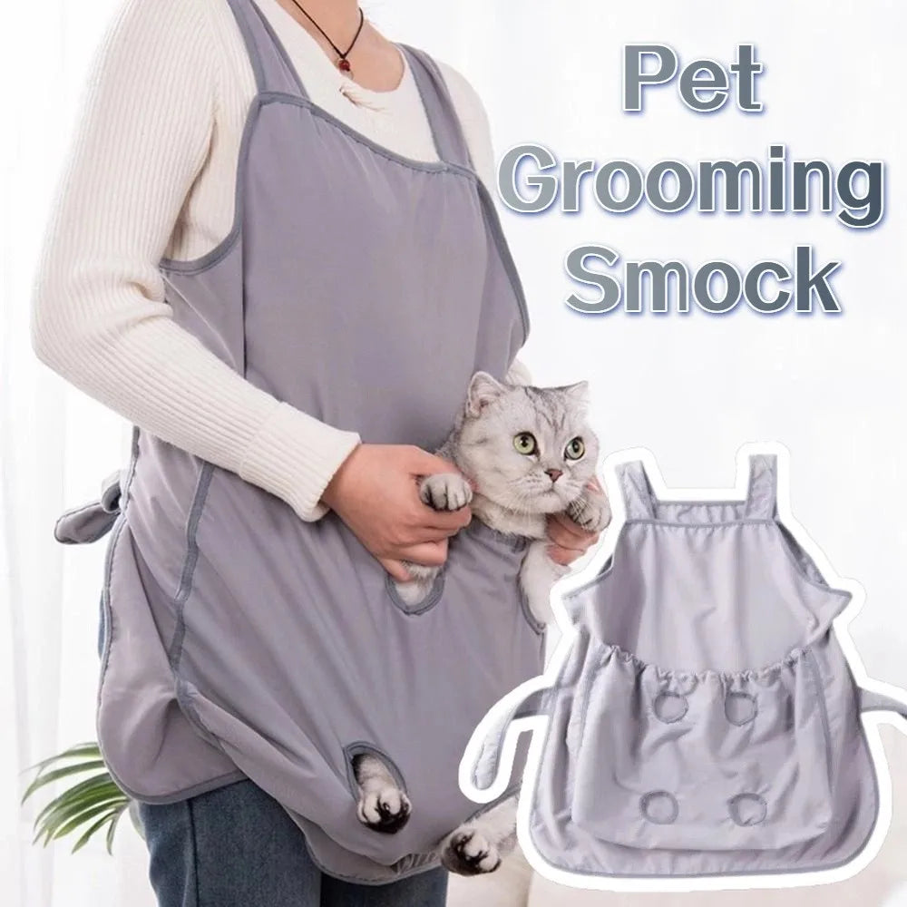 Adjustable Pet Grooming Apron Breathable Anti-Scratch Smock