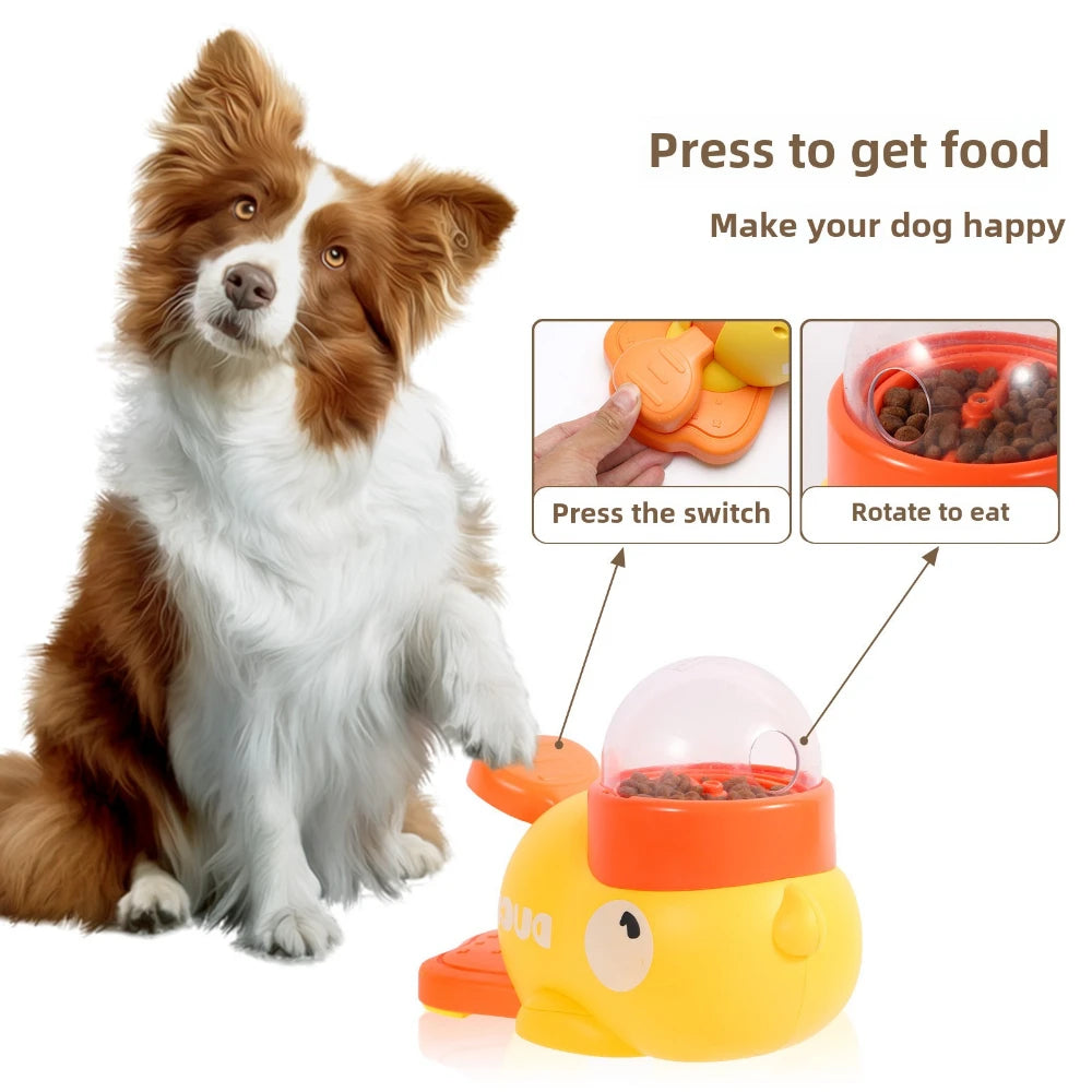 Automatic Dog & Cat Snack Feeder Cartoon Duck Design