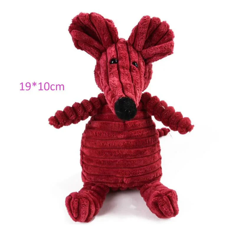 Plush Dog Toy Bite-Resistant Squeaky Corduroy Pet