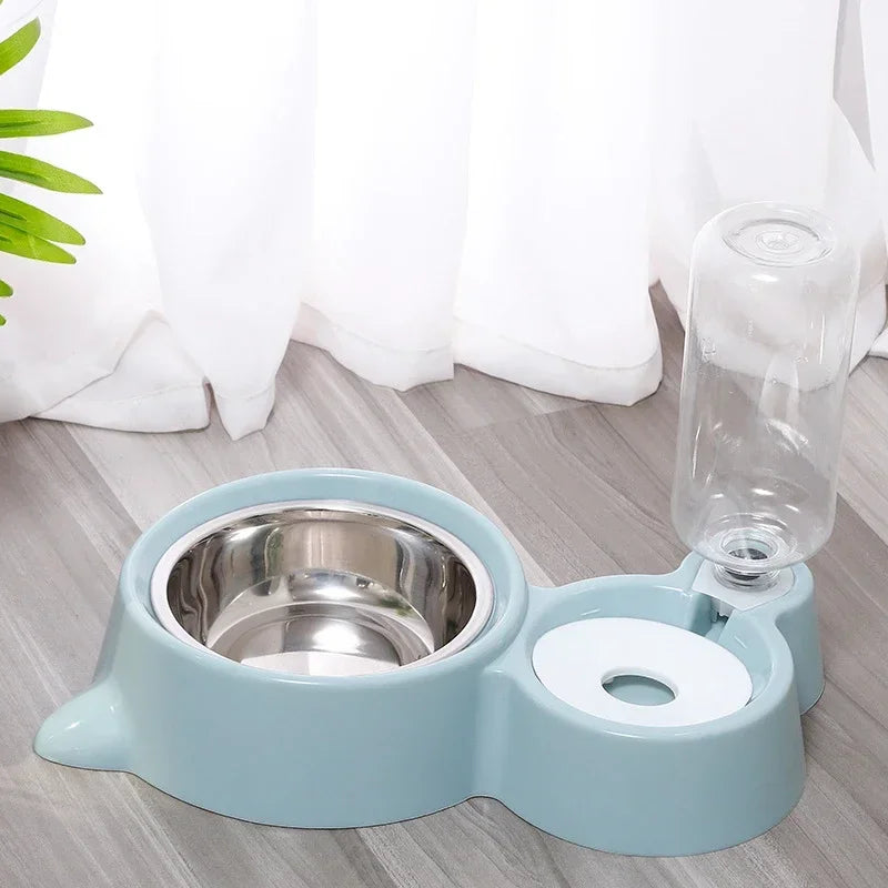 Silicone Pet Bowl & Feeder  Dog & Cat Water Dish Automatic Feeder