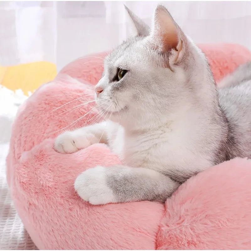 Flower-Shaped Pet Bed Ultra Soft Round Cat & Dog Cushion