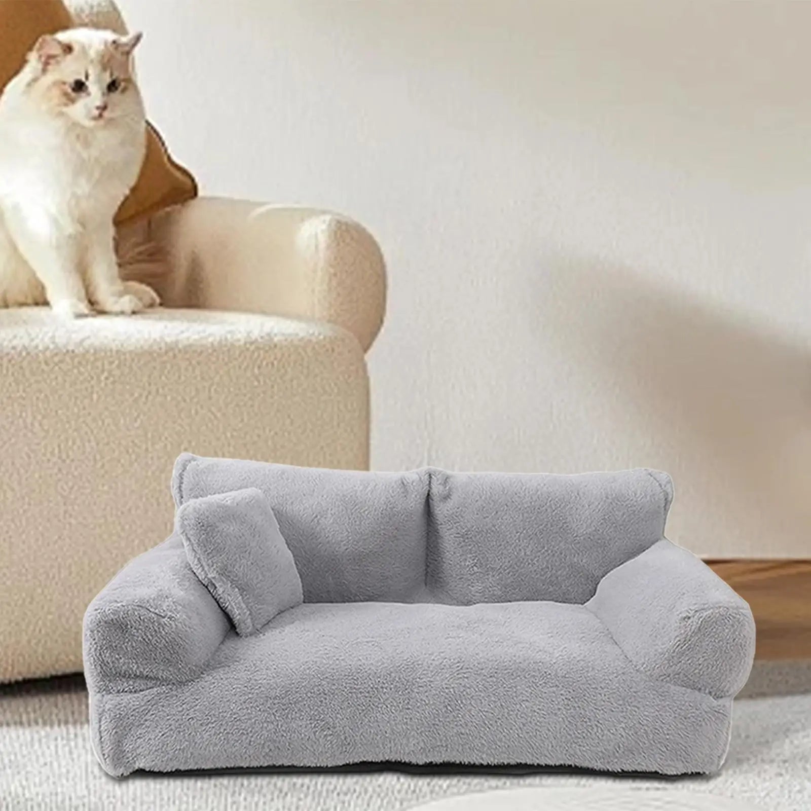 Pet Sofa Bed with Removable Cover Pet Supplies Versatile Plush Soft Wear