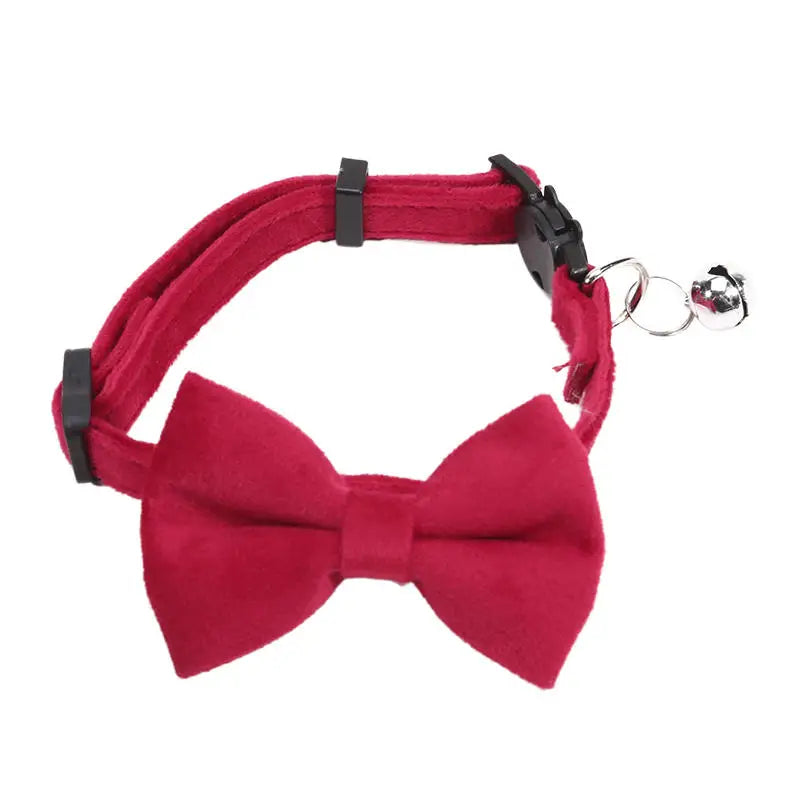 Cute Bowknot Cat Collar with Bell Adjustable Pet Collar