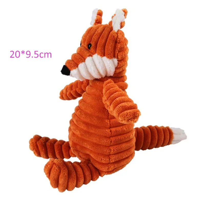 Plush Dog Toy Bite-Resistant Squeaky Corduroy Pet