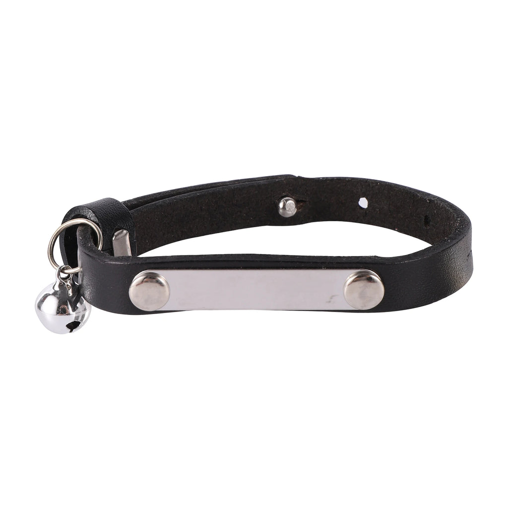 Personalized Leather Cat Collar Adjustable Anti-Loss with Bell
