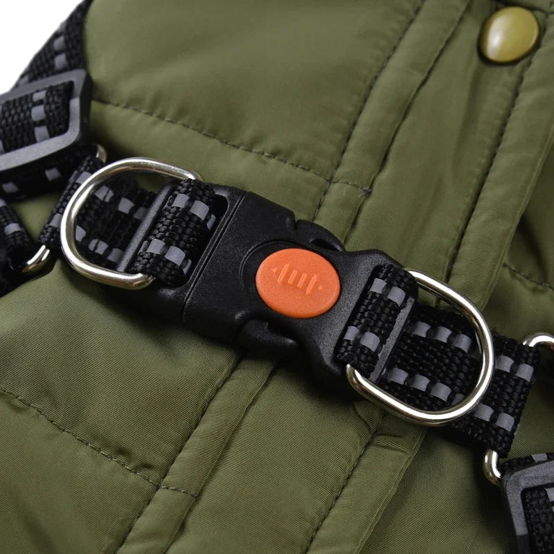 Warm Dog Jacket with Harness Winter Coat for Small Dogs