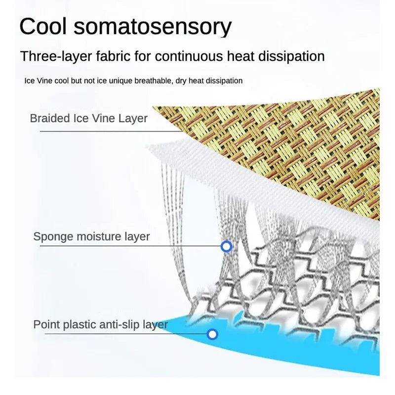 Rattan Woven Pet Bed Cooling Summer Mat for Cats & Small Dogs