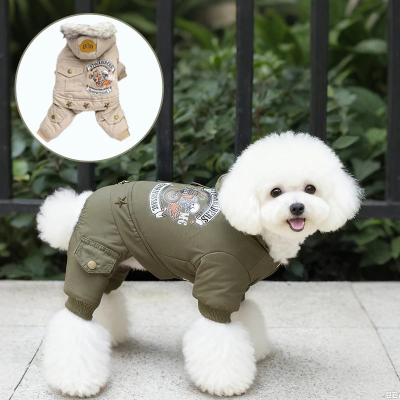 Warm Fleece Puppy Hoodie Winter Jumpsuit for Small Dogs