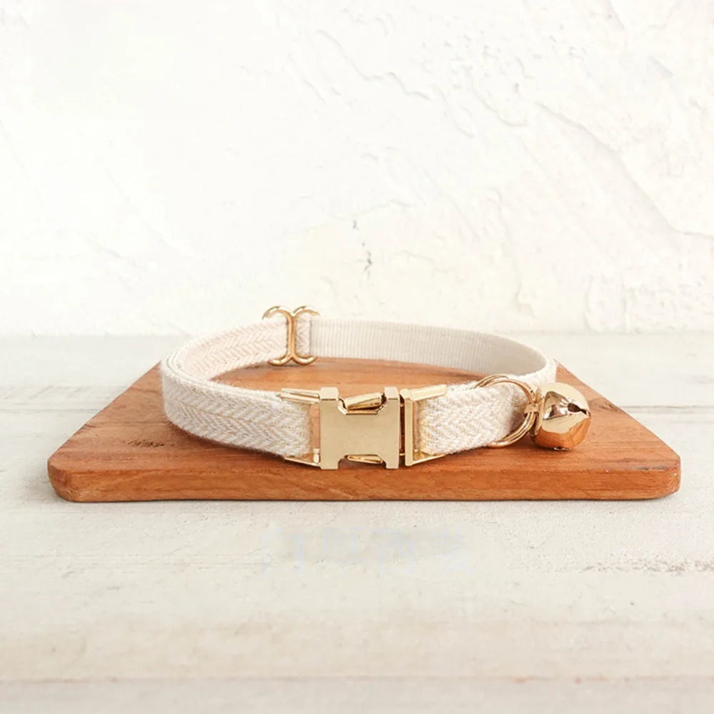 Adjustable Cat & Dog Collar with Bell Personalized Pet Necklace