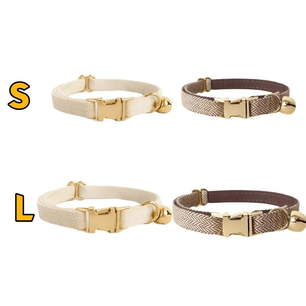 Adjustable Cat & Dog Collar with Bell Personalized Pet Necklace