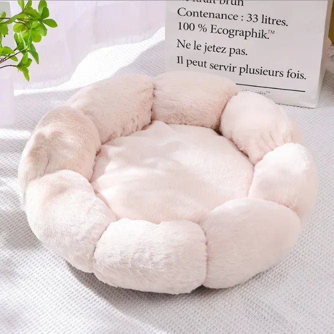 Flower-Shaped Pet Bed Ultra Soft Round Cat & Dog Cushion