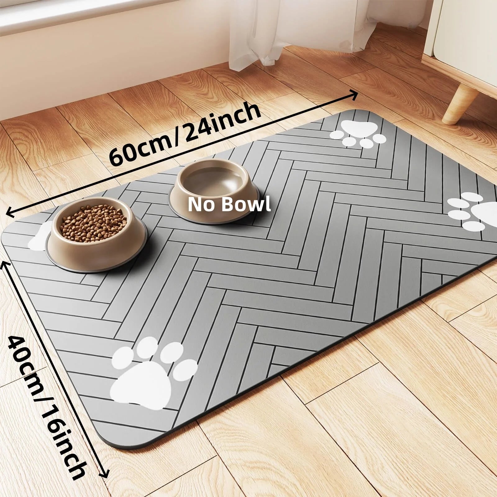 Pet Feeding Mat Waterproof Absorbent Bowl Placemat for Cats & Dogs