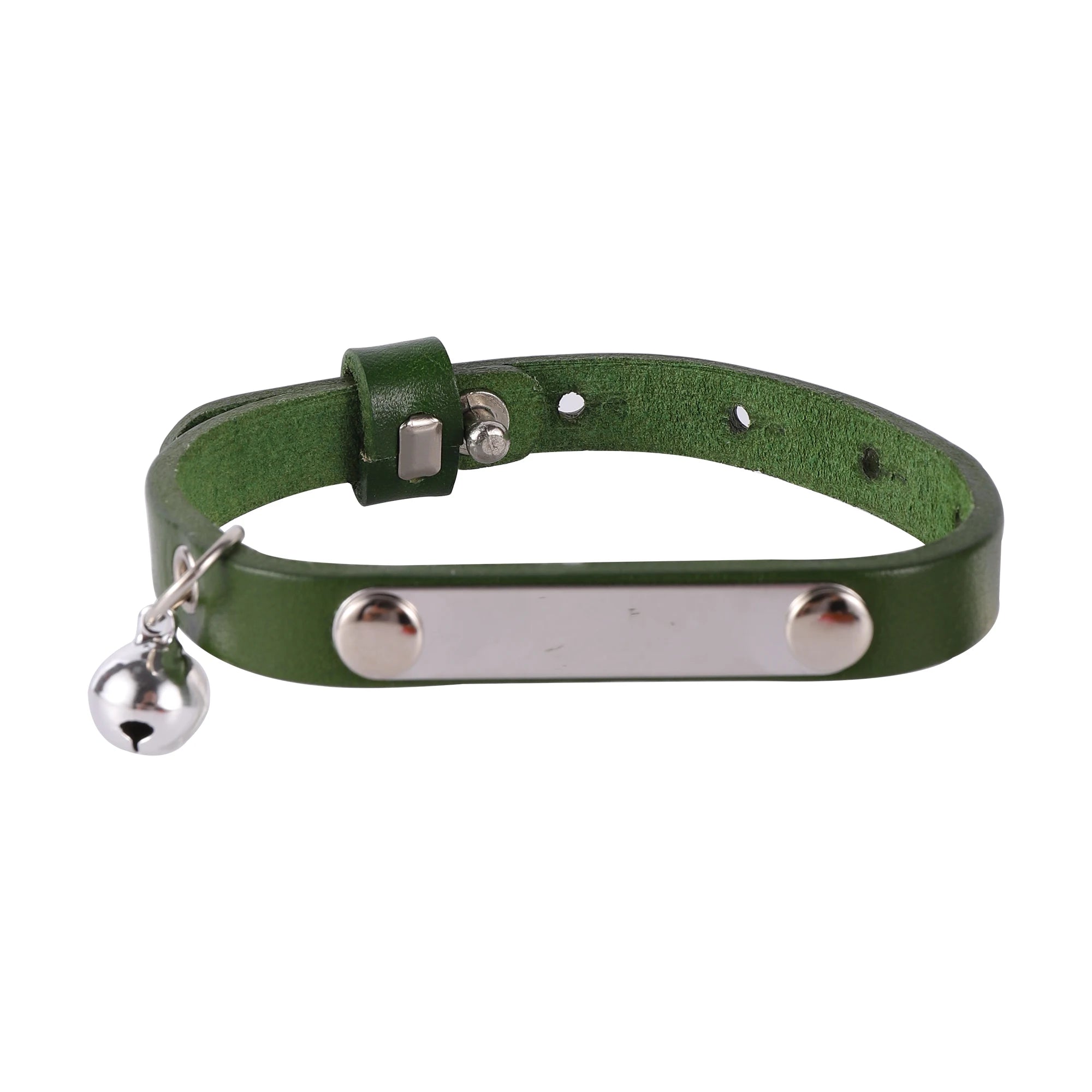 Personalized Leather Cat Collar Adjustable Anti-Loss with Bell