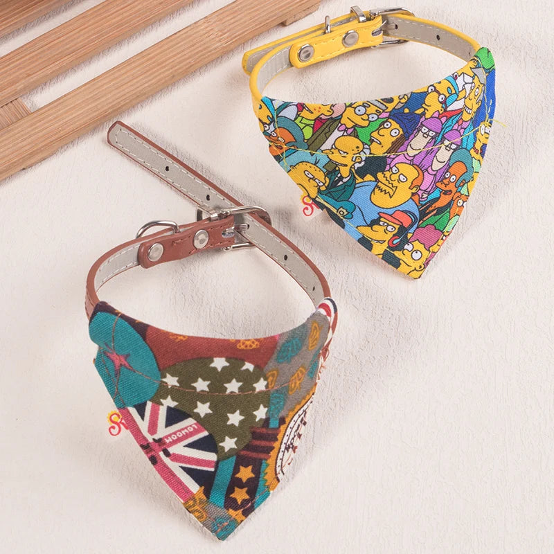 PU Leather Pet Scarf Adjustable Cat & Small Dog Neckerchief