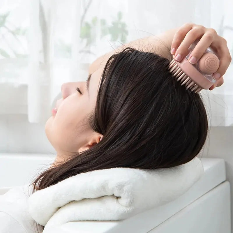 Pet Bath Brush with Shampoo Dispenser Soft Silicone Grooming Tool