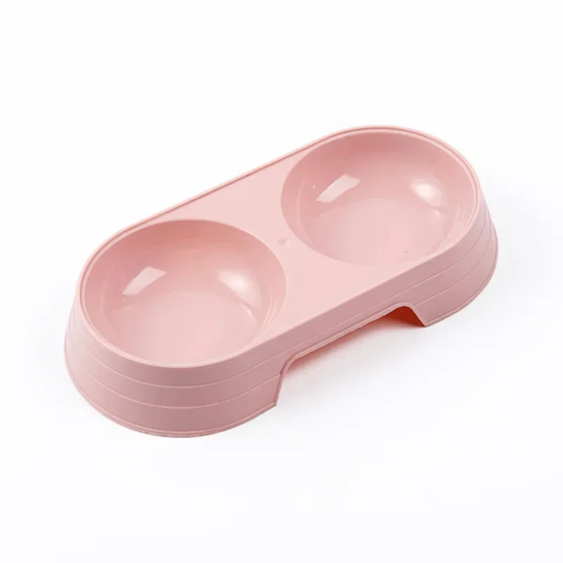 Double Pet Bowl  Macaron Feeding Dish for Cats & Dogs