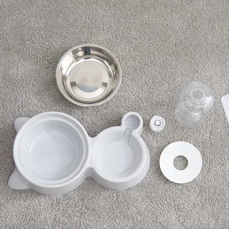 Silicone Pet Bowl & Feeder  Dog & Cat Water Dish Automatic Feeder