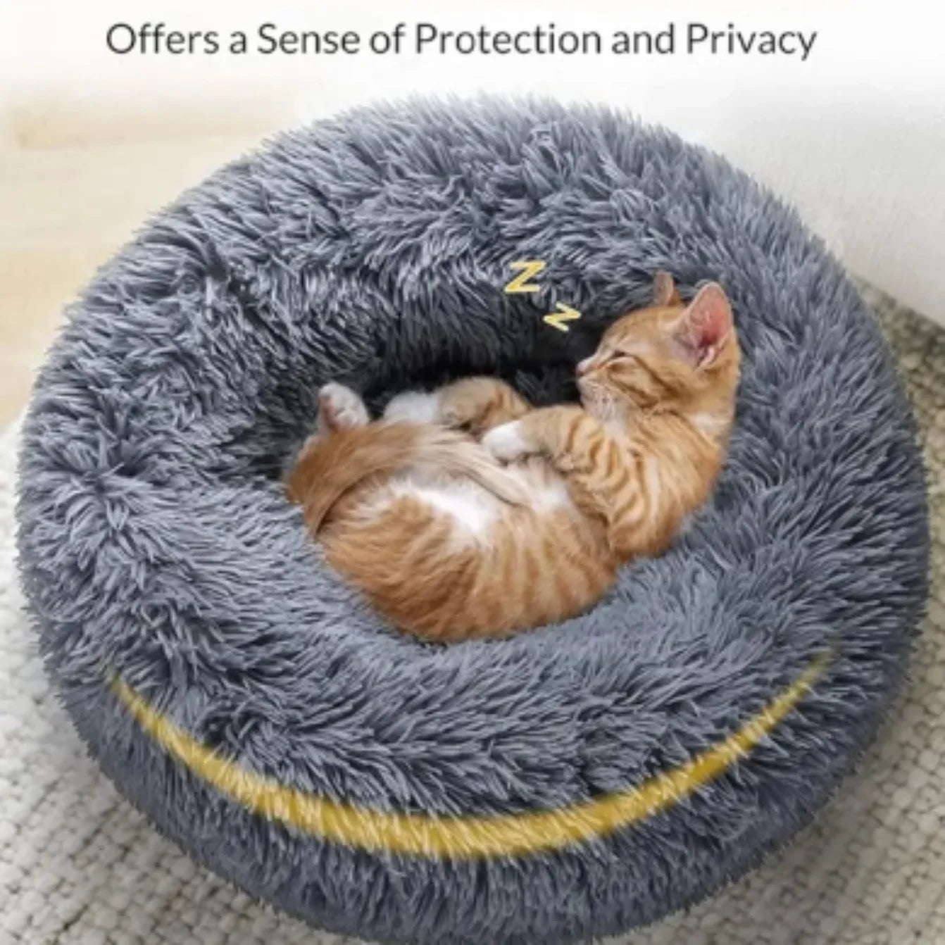Round Plush Pet Bed Large & Medium Dog Bed, Soft Cat Bed