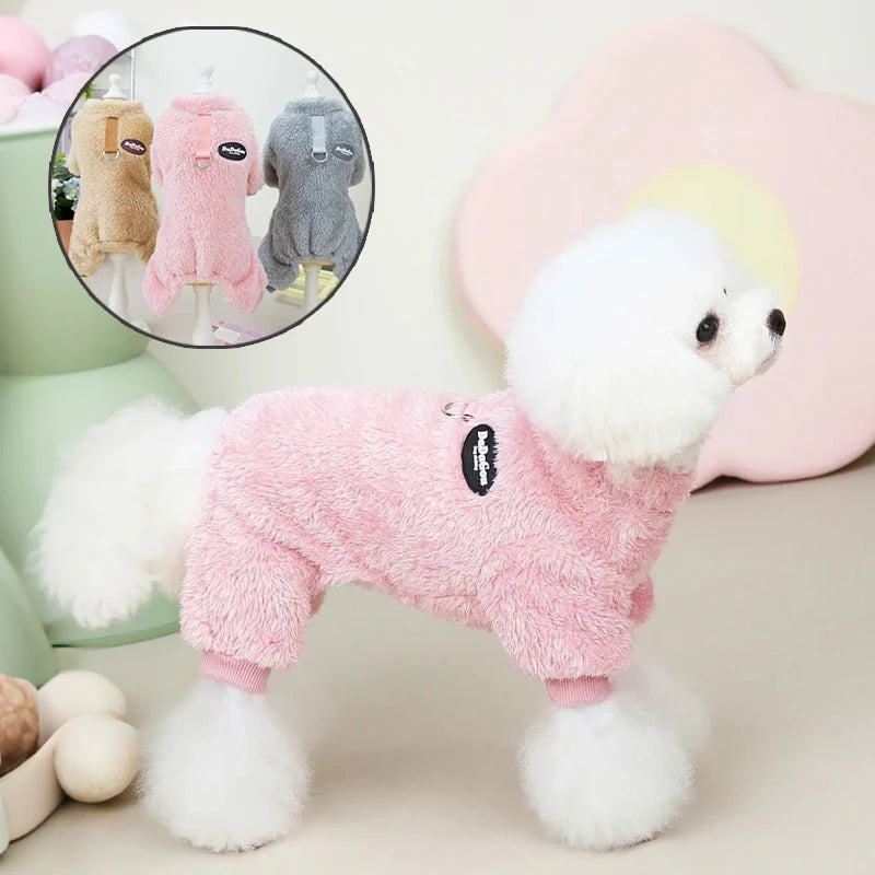 Soft Fleece Pet Jumpsuit Winter Warm Dog & Cat Outfit