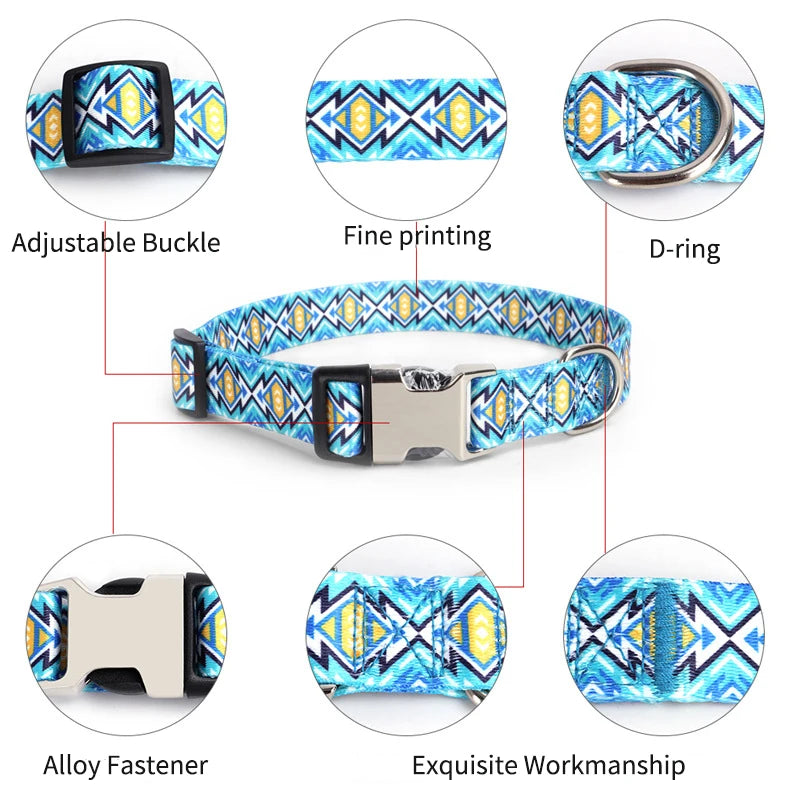 Personalized Nylon Dog Collar with Free Engraved ID Tag