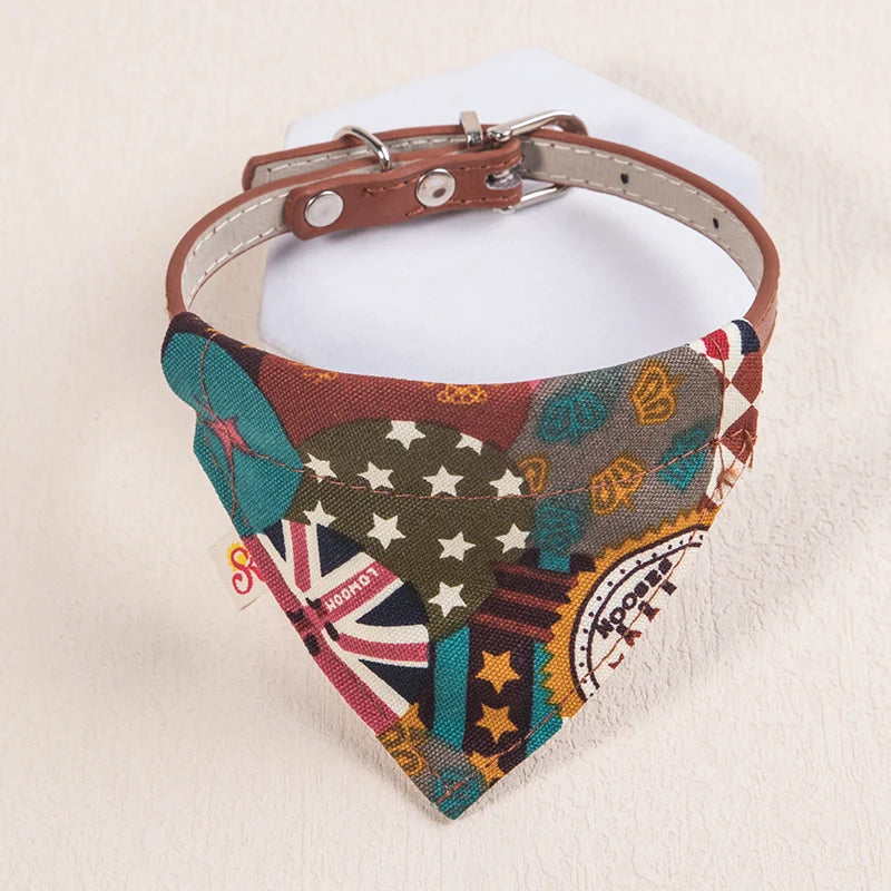 PU Leather Pet Scarf Adjustable Cat & Small Dog Neckerchief