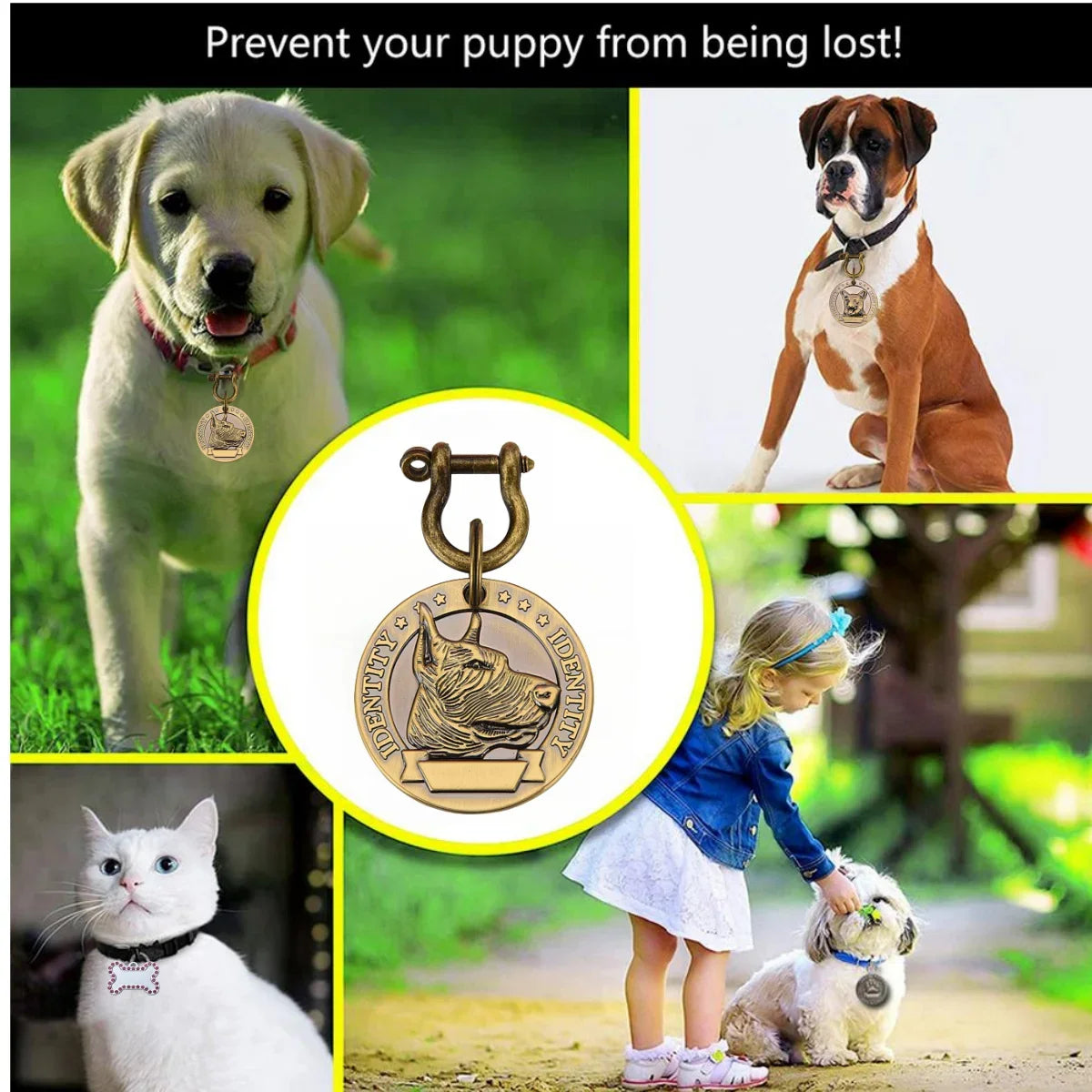 VIP Personalized Pet ID Tag Custom Engraved Nameplate Pendant