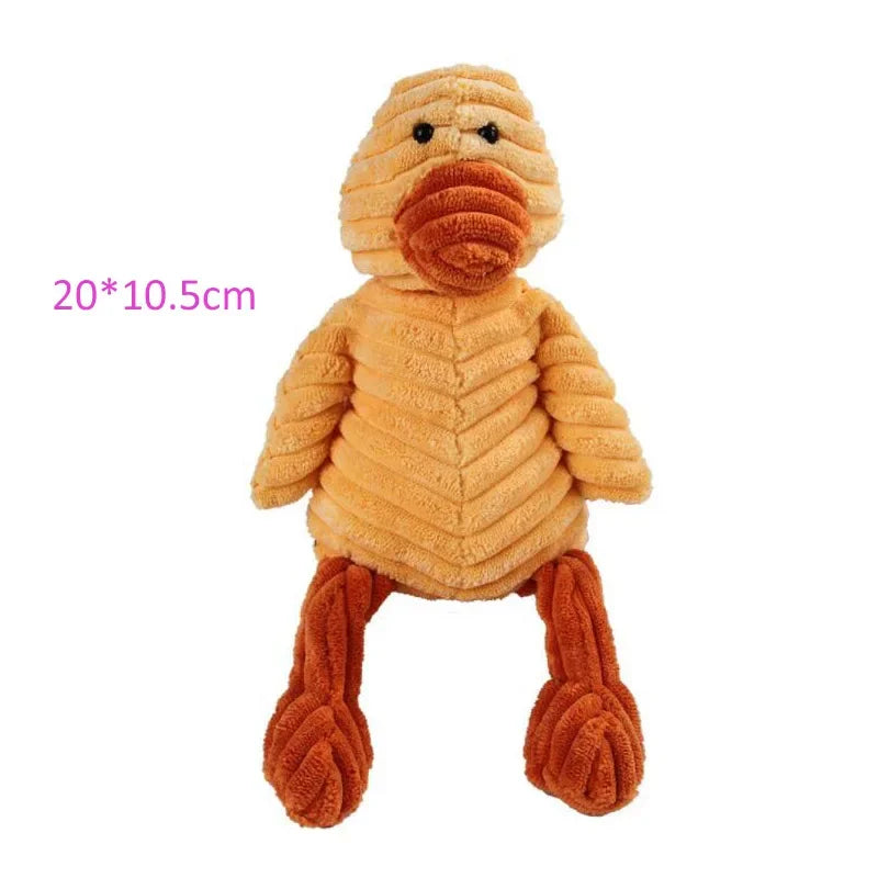 Plush Dog Toy Bite-Resistant Squeaky Corduroy Pet