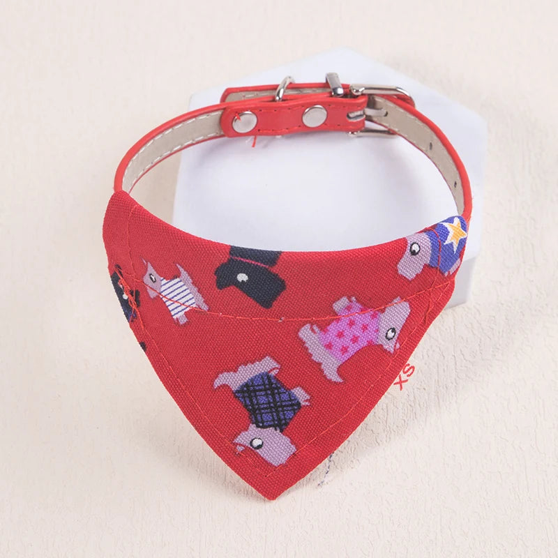 PU Leather Pet Scarf Adjustable Cat & Small Dog Neckerchief