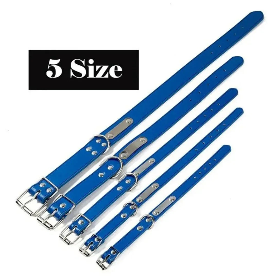 Custom Dog Collar with Engraved ID Tag Anti-Lost PU Leather