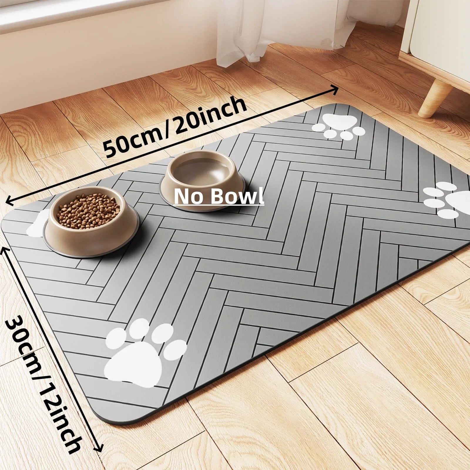 Pet Feeding Mat Waterproof Absorbent Bowl Placemat for Cats & Dogs