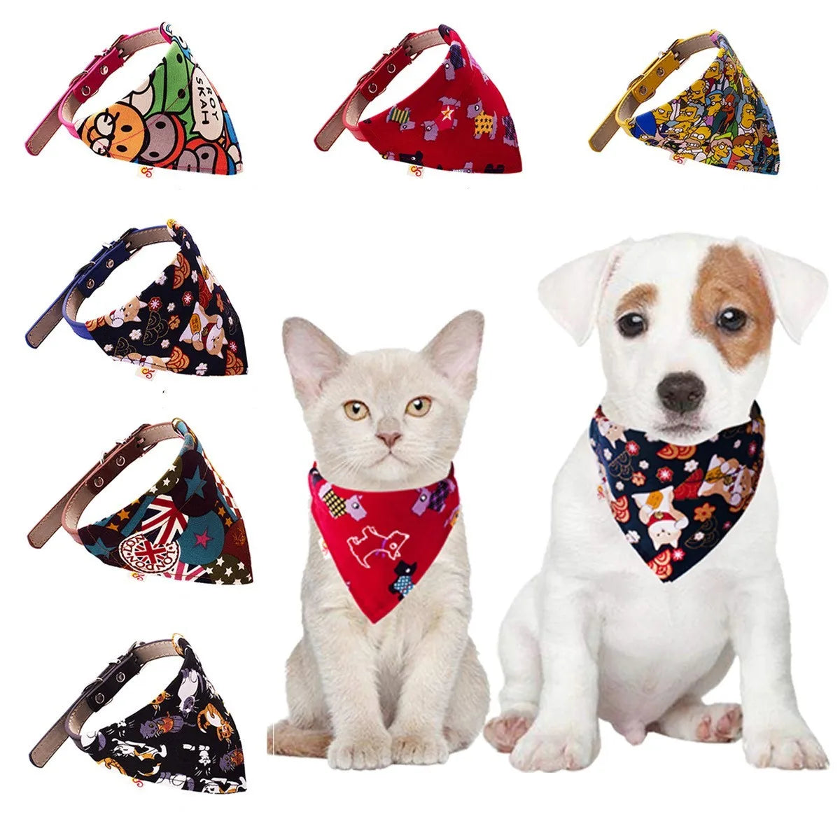 PU Leather Pet Scarf Adjustable Cat & Small Dog Neckerchief