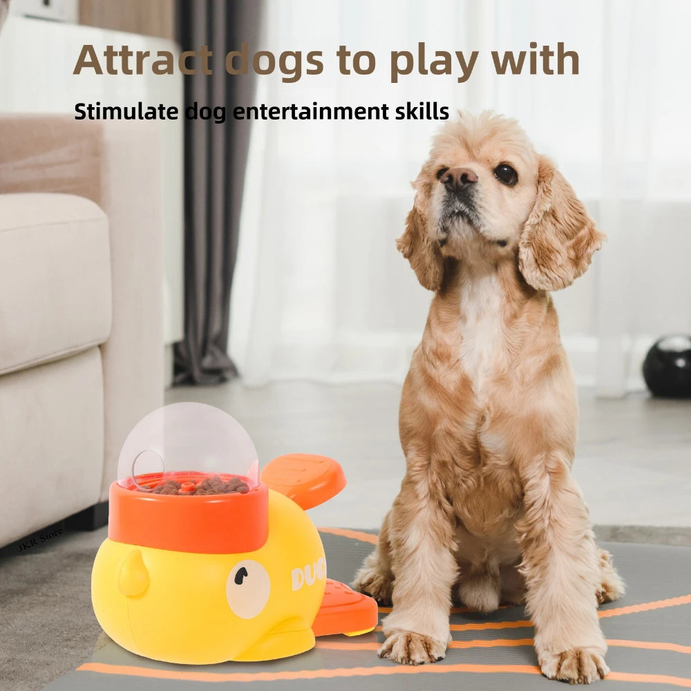 Automatic Dog & Cat Snack Feeder Cartoon Duck Design