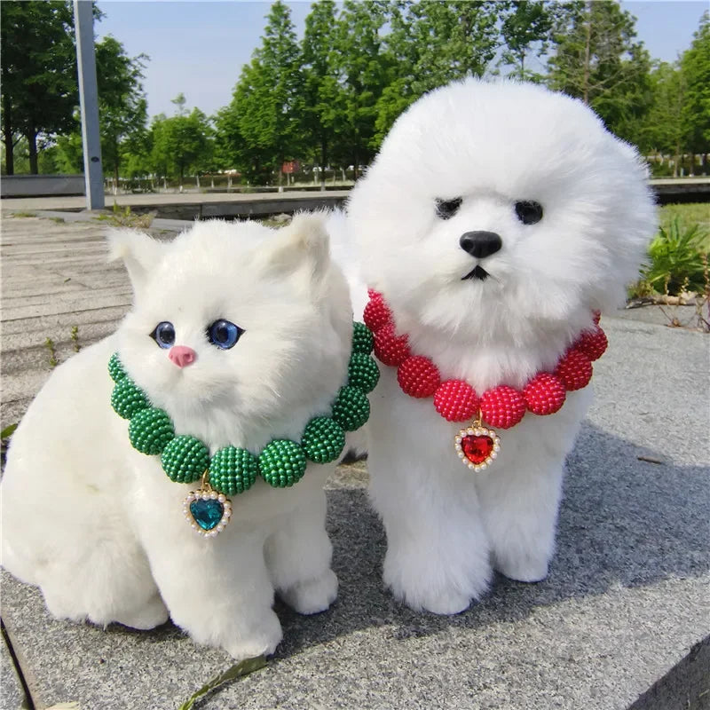 Luxury Pearl Pet Collar Adjustable Necklace for Cats & Dogs