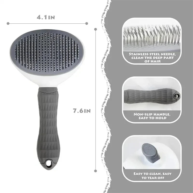 Self-Cleaning Pet Brush Dog & Cat Grooming Dematting Comb