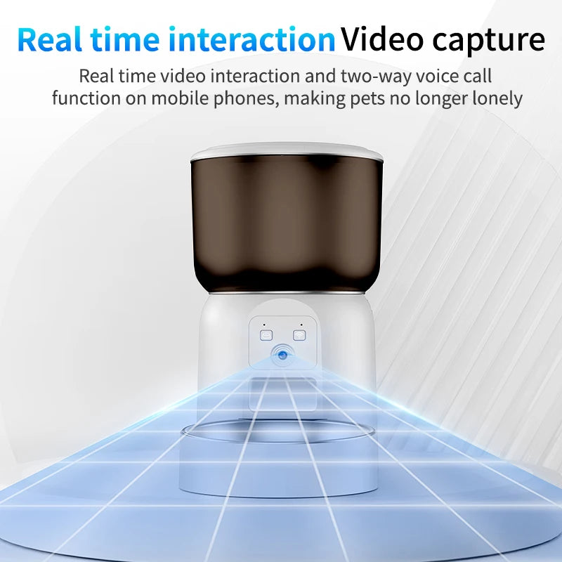 3L Pet Feeder with HD Camera & Stainless Steel Bowl  App Control